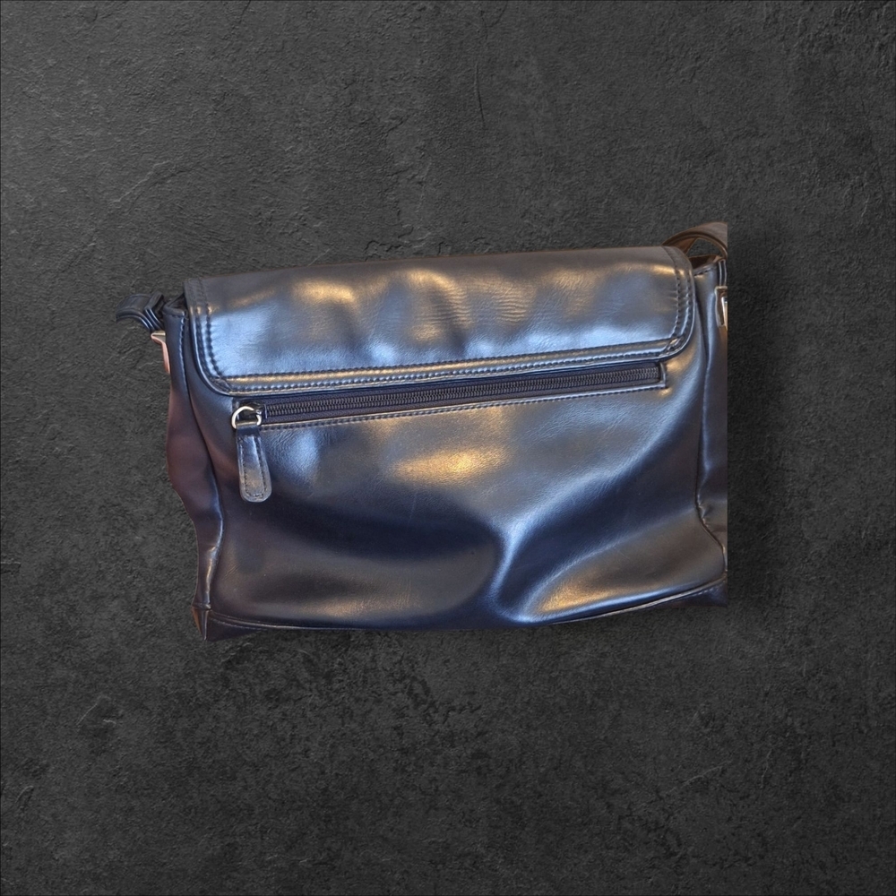 Liz Claiborne Black Leather Bag Vintage - Picture 14 of 14
